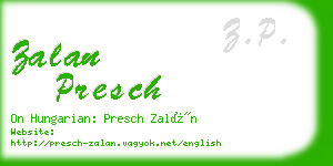 zalan presch business card